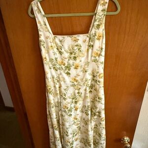 Laura Ashley Floral Print Sleeveless Dress with Sweater Size 4